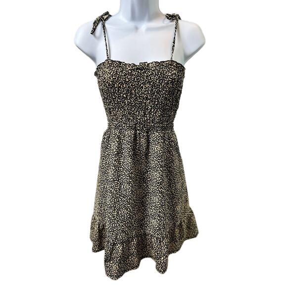Topshop Cheetah Print Spaghetti Strap Mini Sundress/Petites Size 2 - Picture 1 of 6
